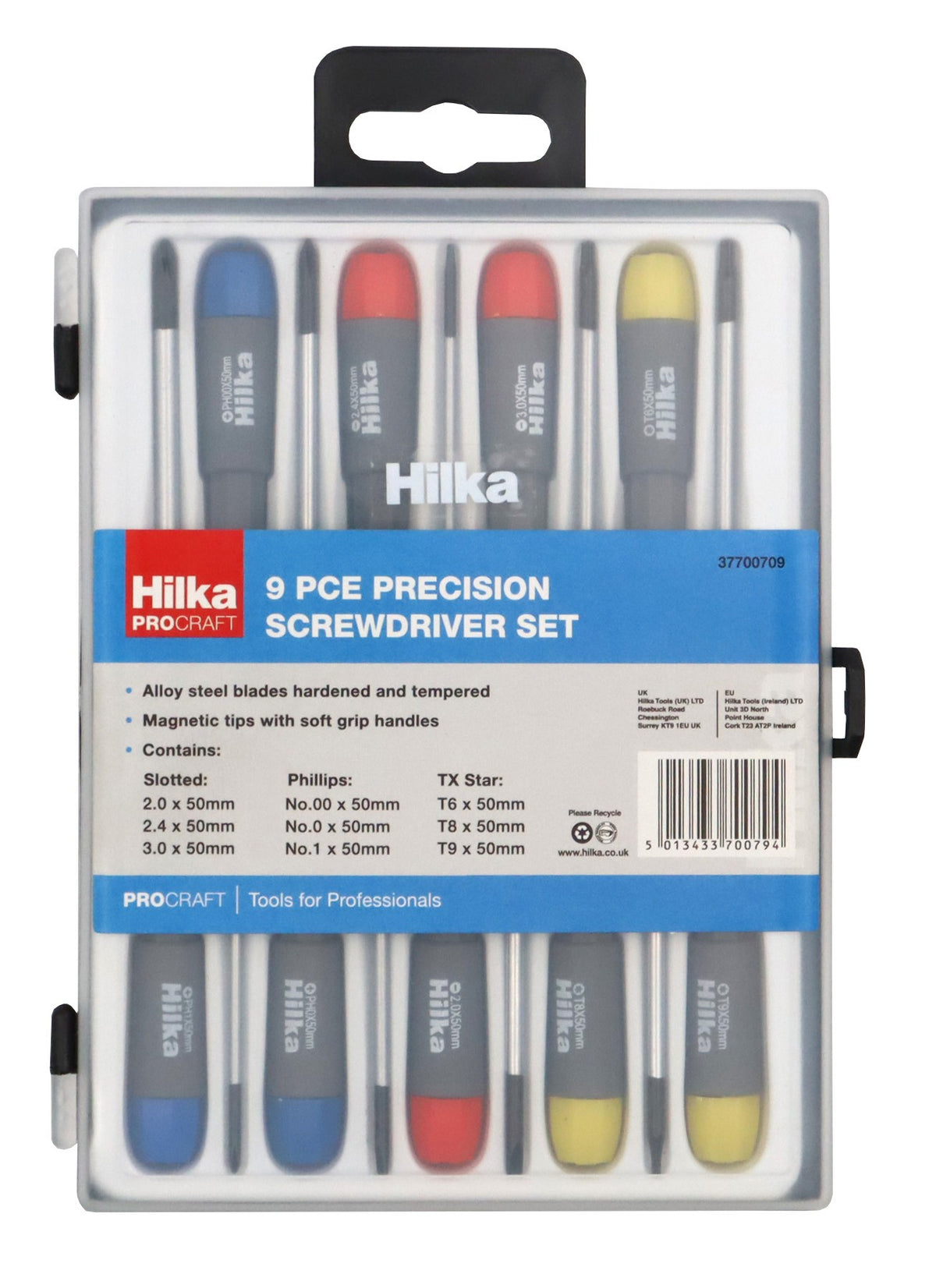Hilka 9 pce Precision Screwdriver Set 37700709
