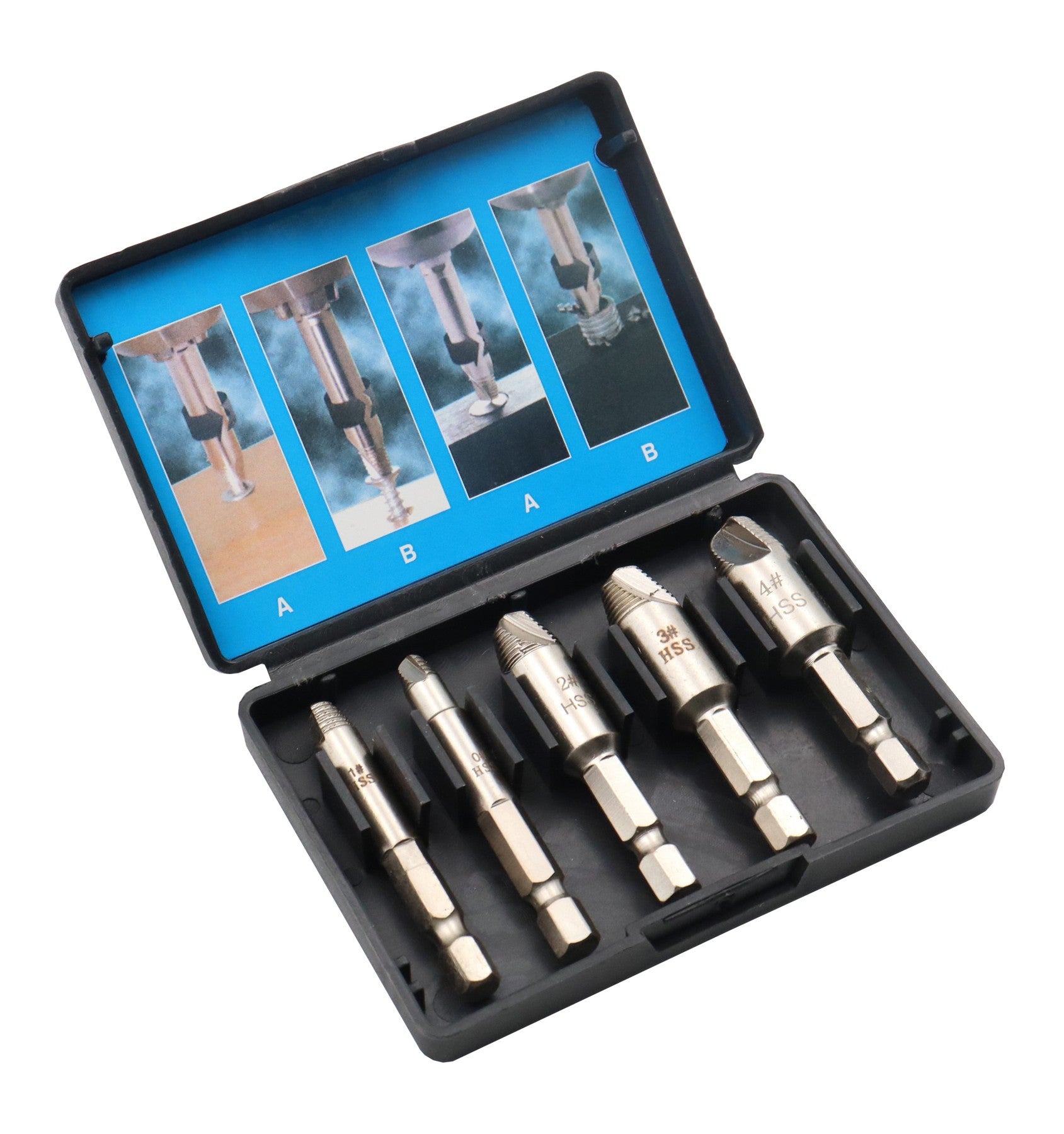 Hilka 5 pce Damaged Screw & Bolt Extractor Set 37840005