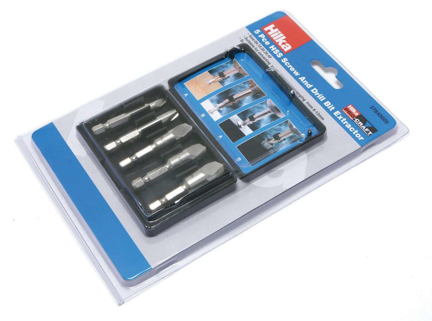 Hilka 5 pce Damaged Screw & Bolt Extractor Set 37840005