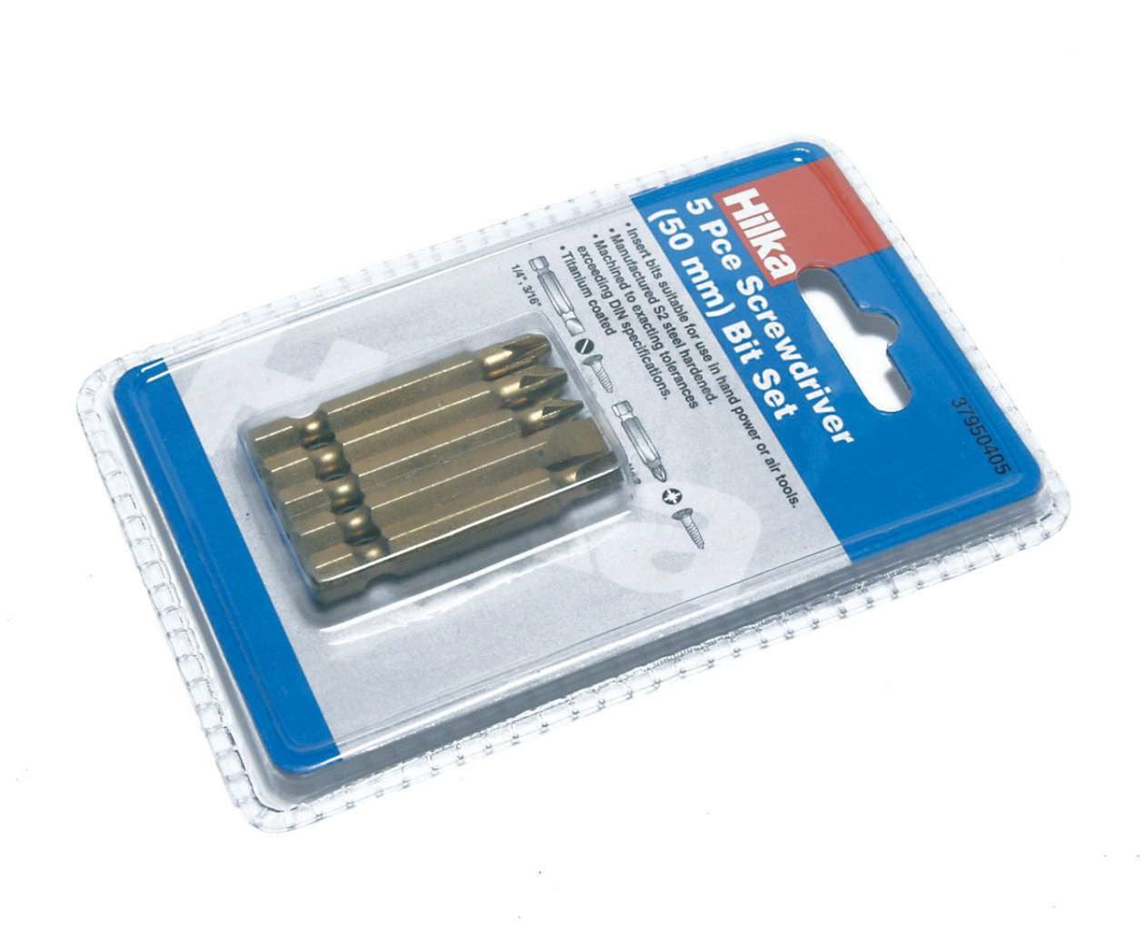 Hilka 5 pce Assorted 50mm Titanium Coated Bits 37950405