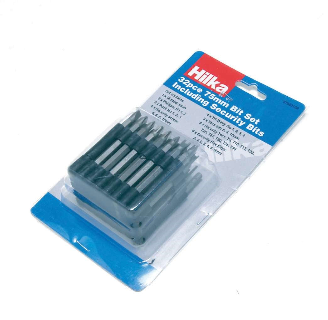 Hilka 32 pce Security Bit Set 75mm 37953132