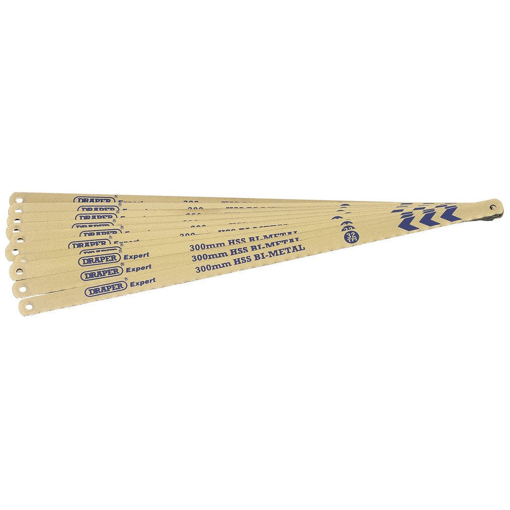 Draper Expert Bi-metal Hacksaw Blades, 300mm, 32tpi (Pack of 10)  38266