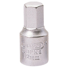 Draper Hexagon Drain Plug Key, 3/8" Sq. Dr., 12mm 38326