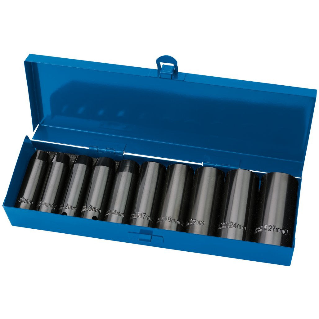 Draper Expert HI-TORQ® Metric Deep Impact Socket Set, 1/2" Sq. Dr. (10 Piece)  38369