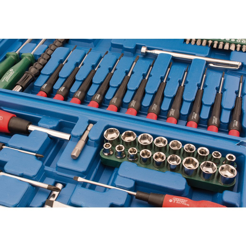 Draper Screwdriver, Socket and Bit Set, Blue (70 Piece)  40850