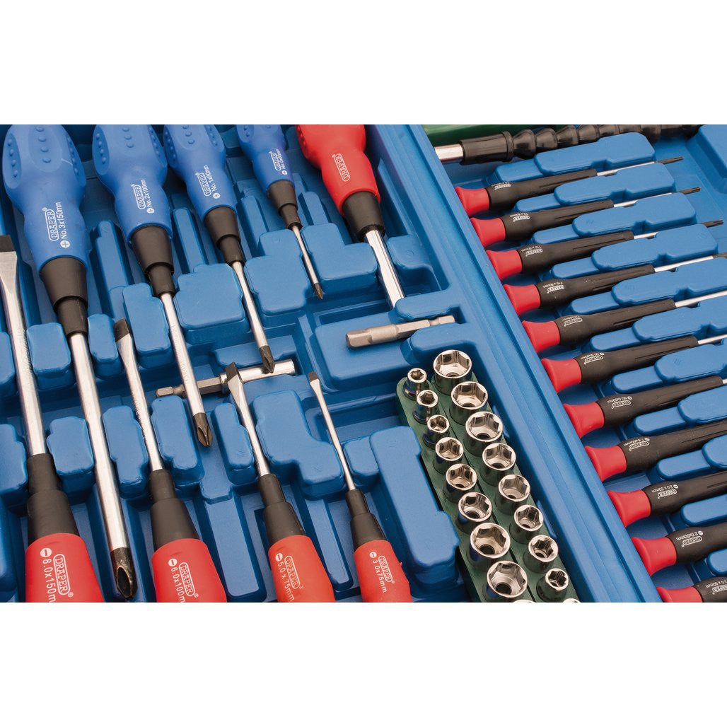 Draper Screwdriver, Socket and Bit Set, Blue (70 Piece)  40850