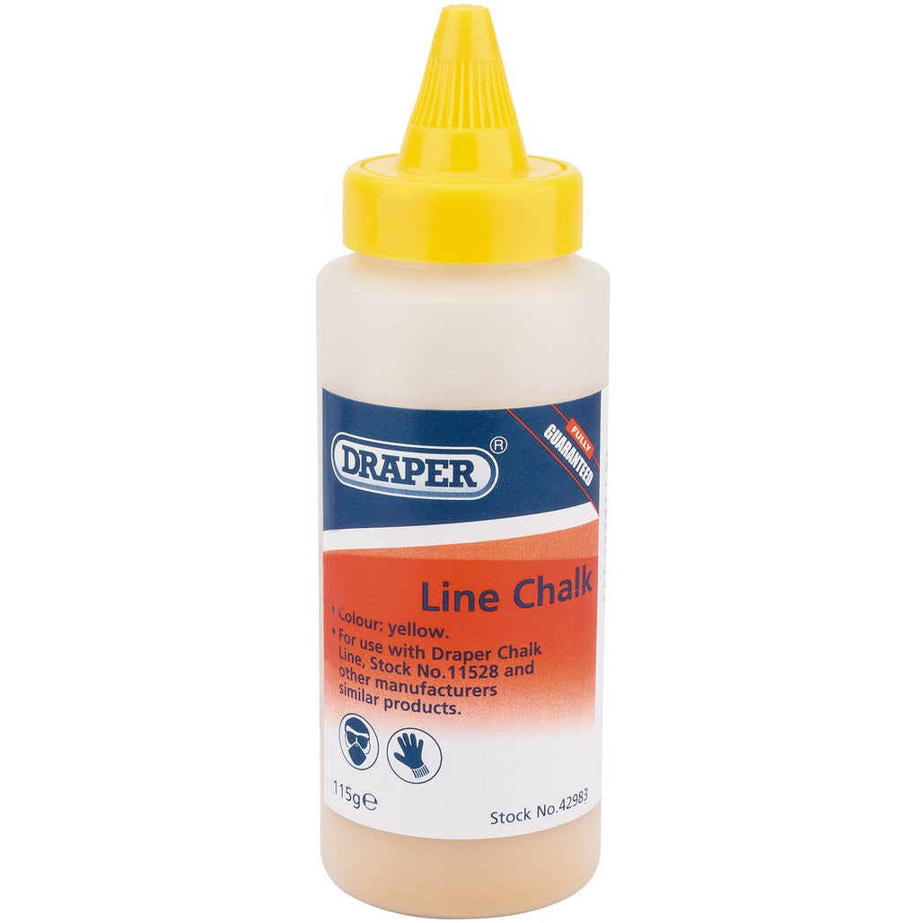 Draper Plastic Bottle of Yellow Chalk for Chalk Line, 115g  42983