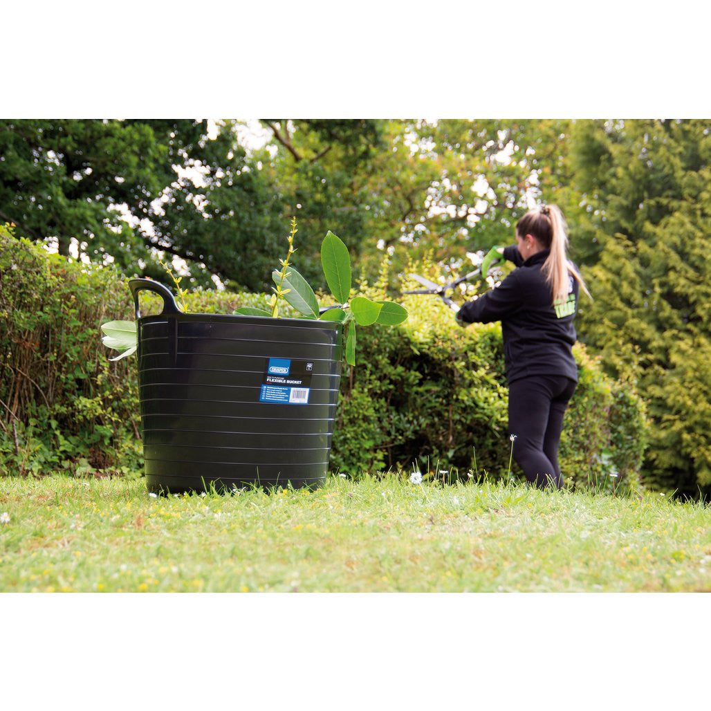 Draper Multi-Purpose Flexible Bucket, 42L, Black  43475