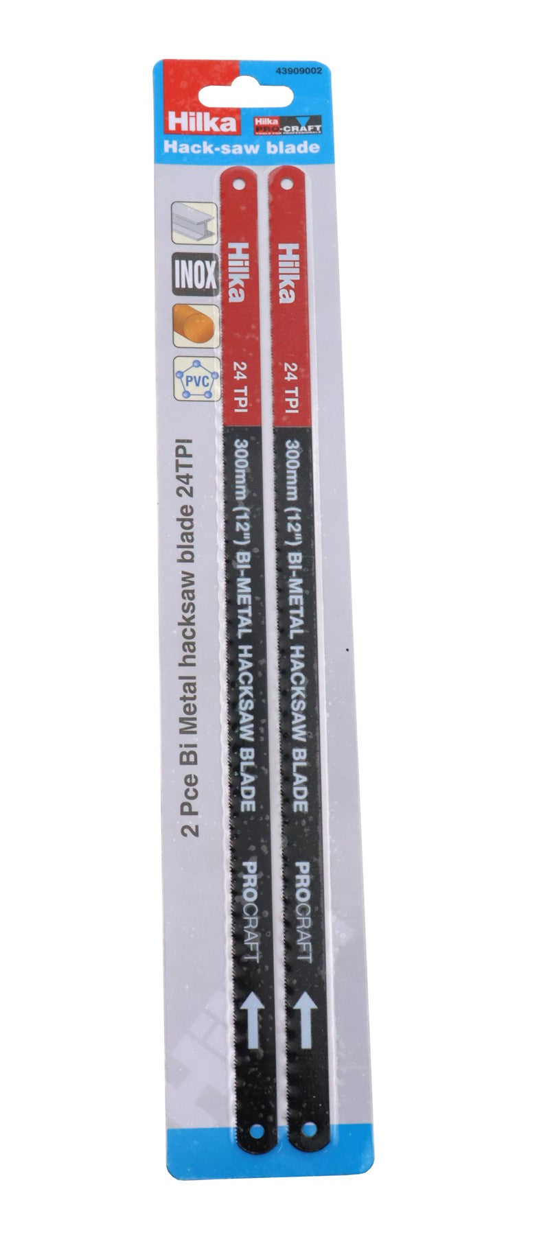 Hilka 2 pce Bi Metal Hacksaw Blades 24 TPI 43909002