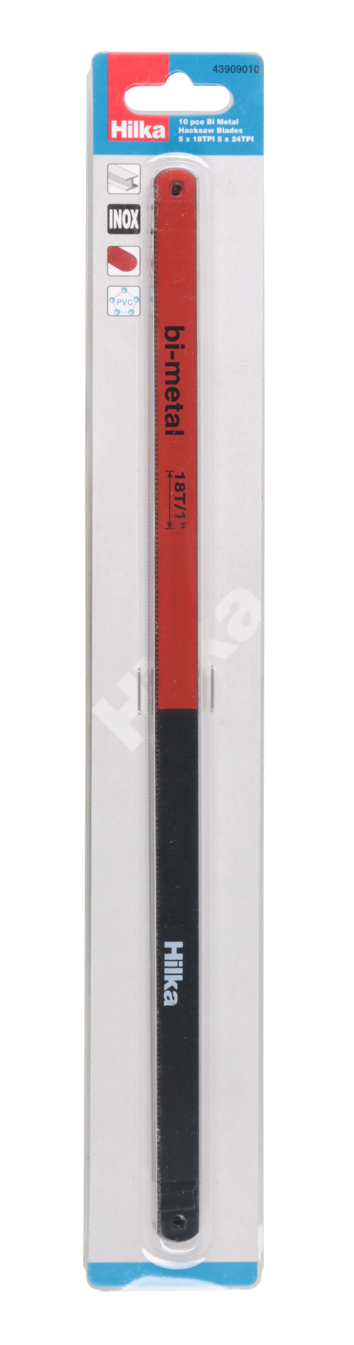 Hilka 10 pce Bi Metal Hacksaw Blades 5 x 18TPI 5 x 24TPI 43909010