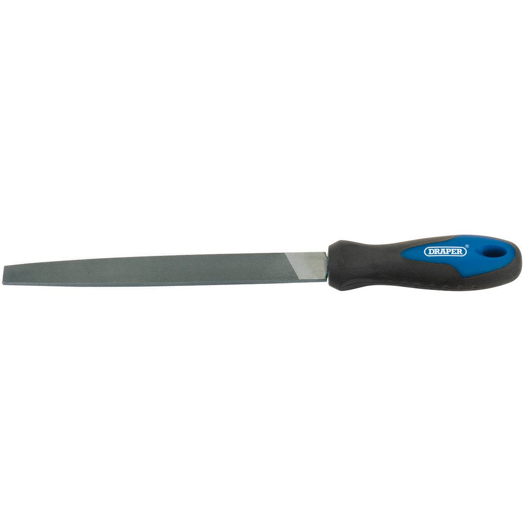 Draper Engineers Flat Second Cut File with Soft Grip Handle, 200mm  44952