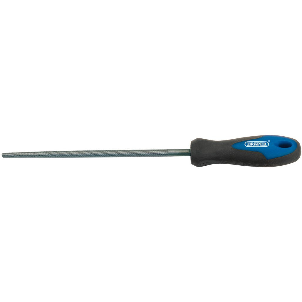 Draper Soft Grip Engineers Round File and Handle, 200mm  44955