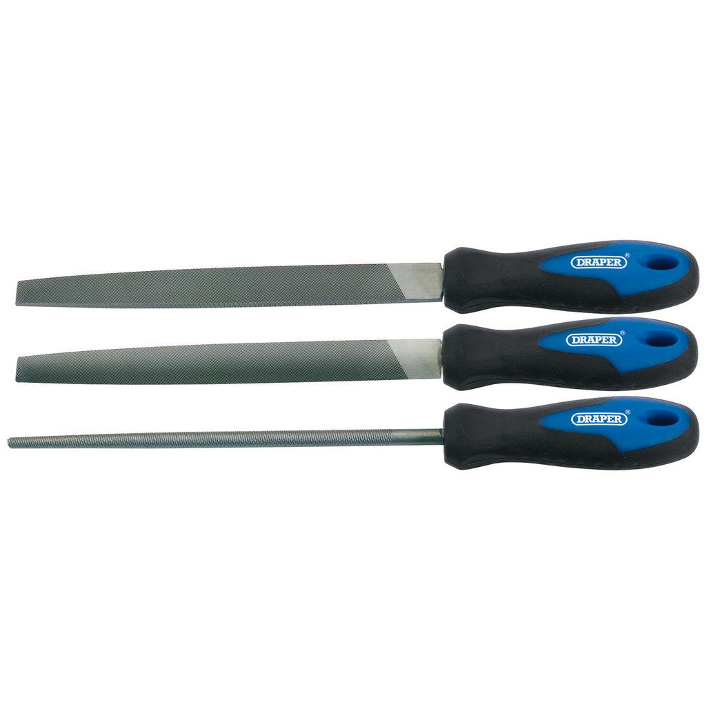 Draper Soft Grip Engineers File Set, 200mm (3 Piece)  44963