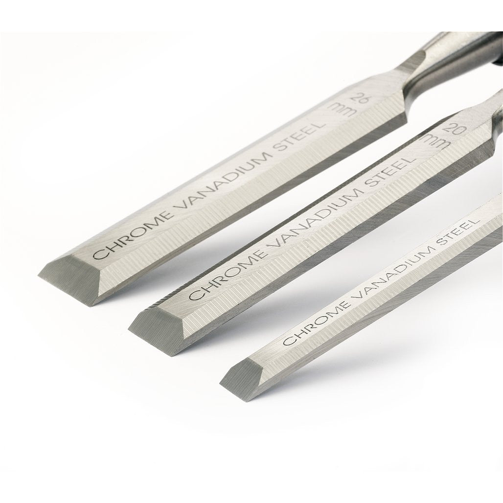 Draper Expert Soft Grip Bevel Edge Wood Chisel Set, 150mm (3 Piece)  45865