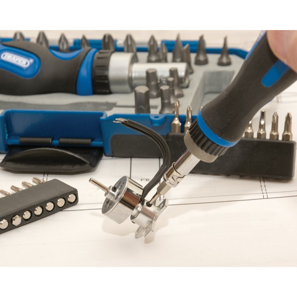 Draper Ratchet Screwdriver and Bit Set (42 Piece)  46479