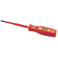 Draper Fully Insulated Plain Slot Screwdriver, 4 x 100mm (Sold Loose)  46523