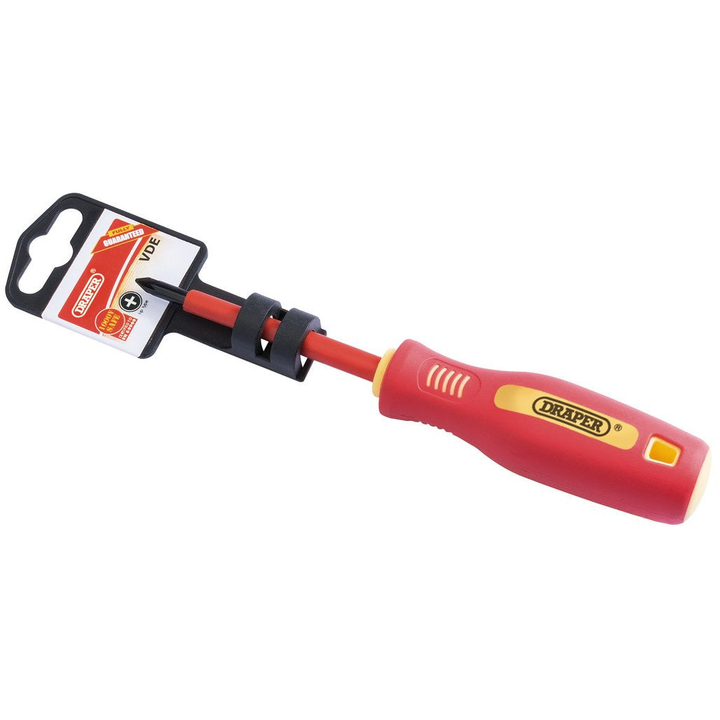 Draper Fully Insulated Soft Grip Cross Slot Screwdriver, No.1 x 80mm  46528
