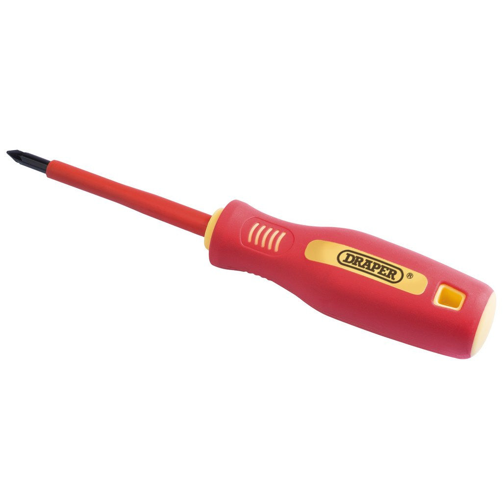 Draper Fully Insulated Soft Grip Cross Slot Screwdriver, No.1 x 80mm (Sold Loose)  46531