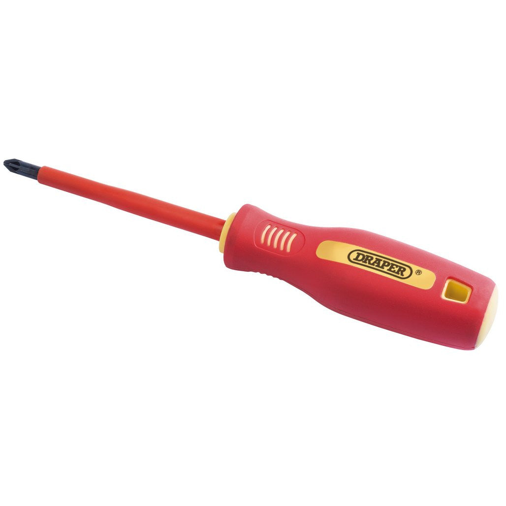 Draper Fully Insulated Soft Grip Cross Slot Screwdriver, No.2 x 100mm (Sold Loose)  46532