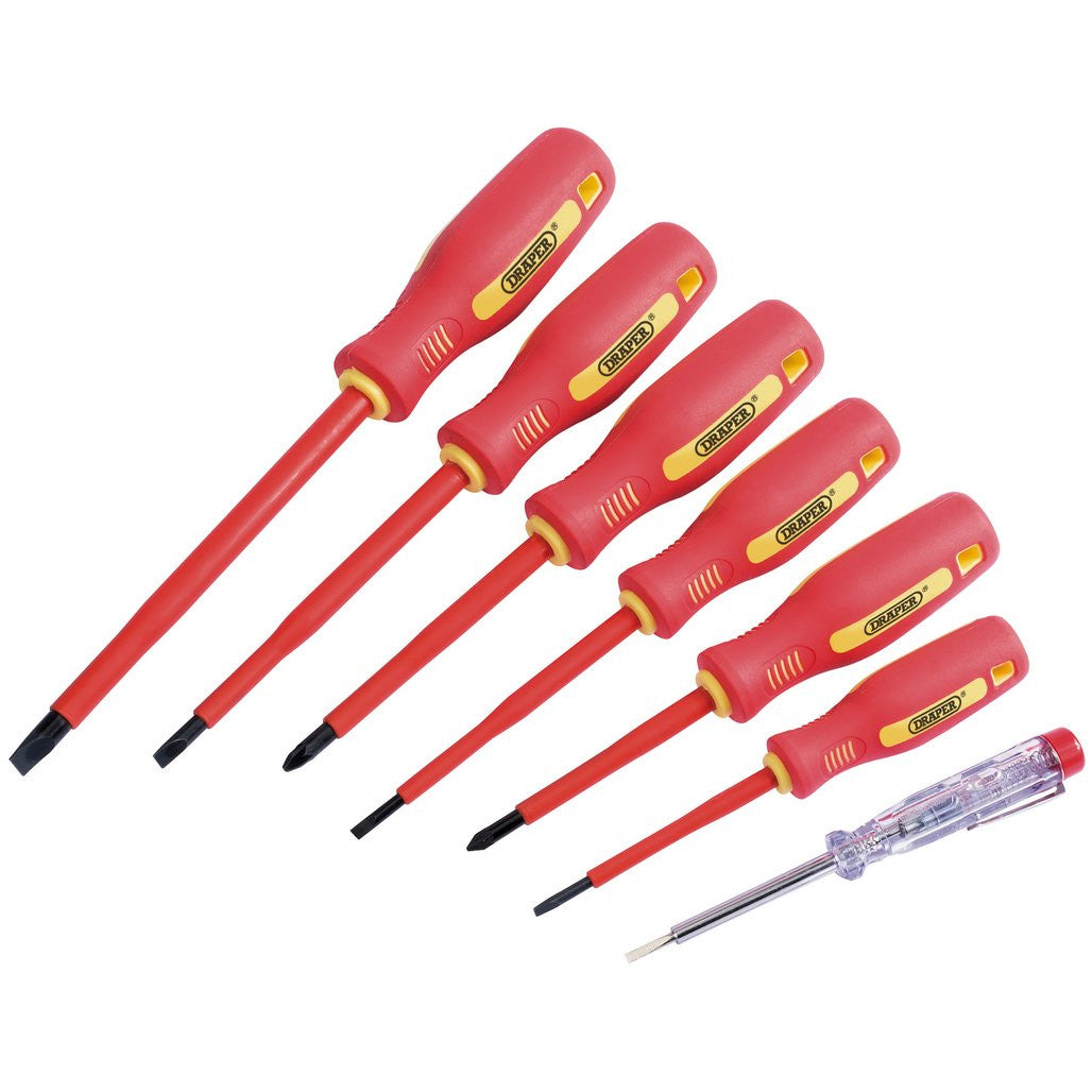 Draper Fully Insulated Screwdriver Set with Mains Tester (7 Piece)  46540