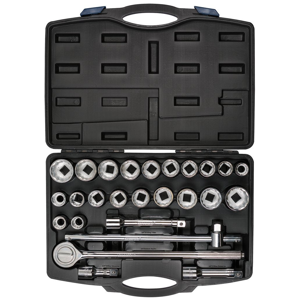 Draper HI-TORQ® Combined MM/AF Socket Set, 3/4" Sq. Dr., Black (26 Piece)  48329