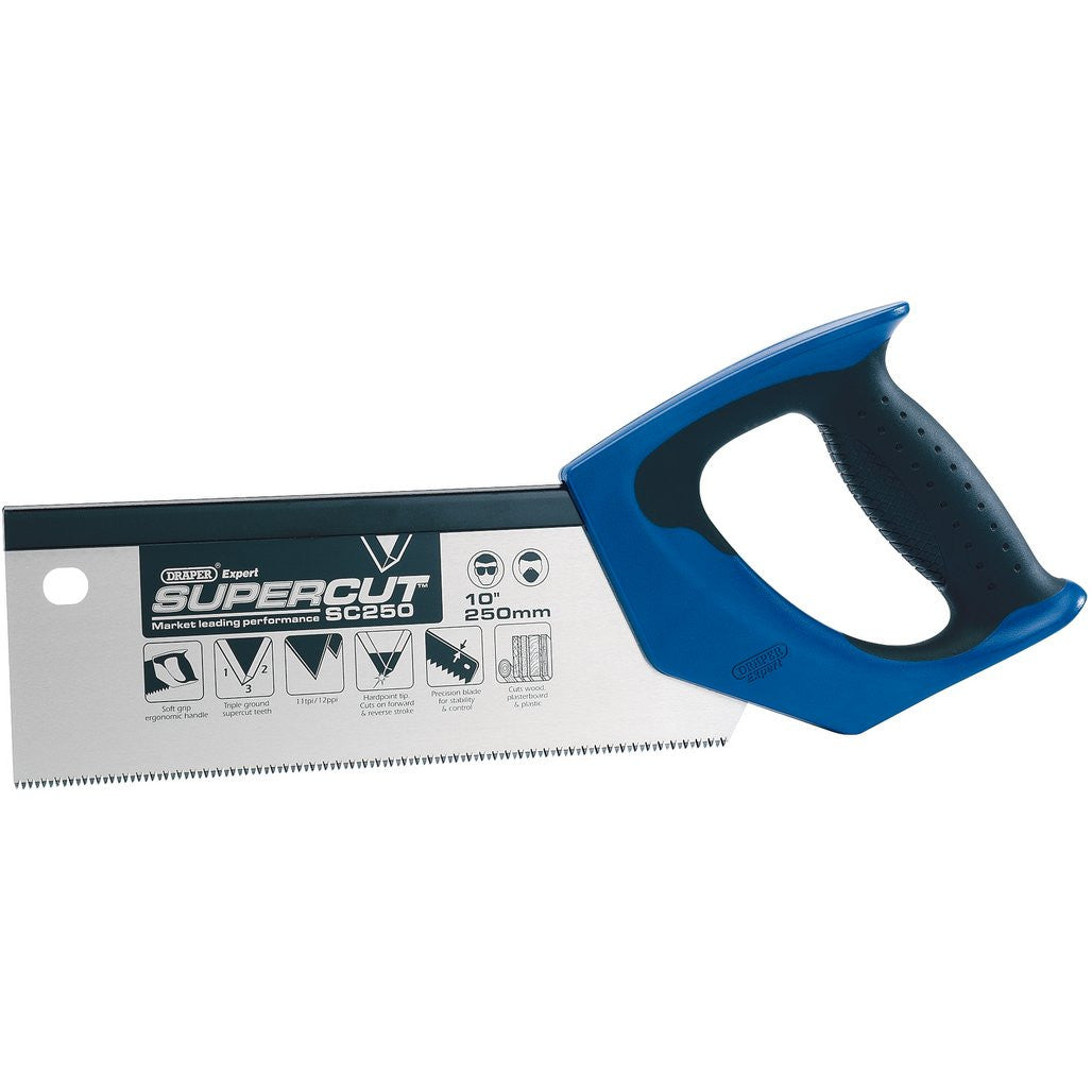 Draper Expert Supercut® Soft Grip Hardpoint Tenon Saw, 250mm/10", 11tpi/12ppi  49281