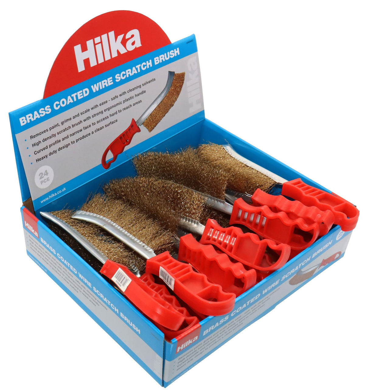 Hilka Brass Coated Wire Scratch Brush 24 pce 49404001