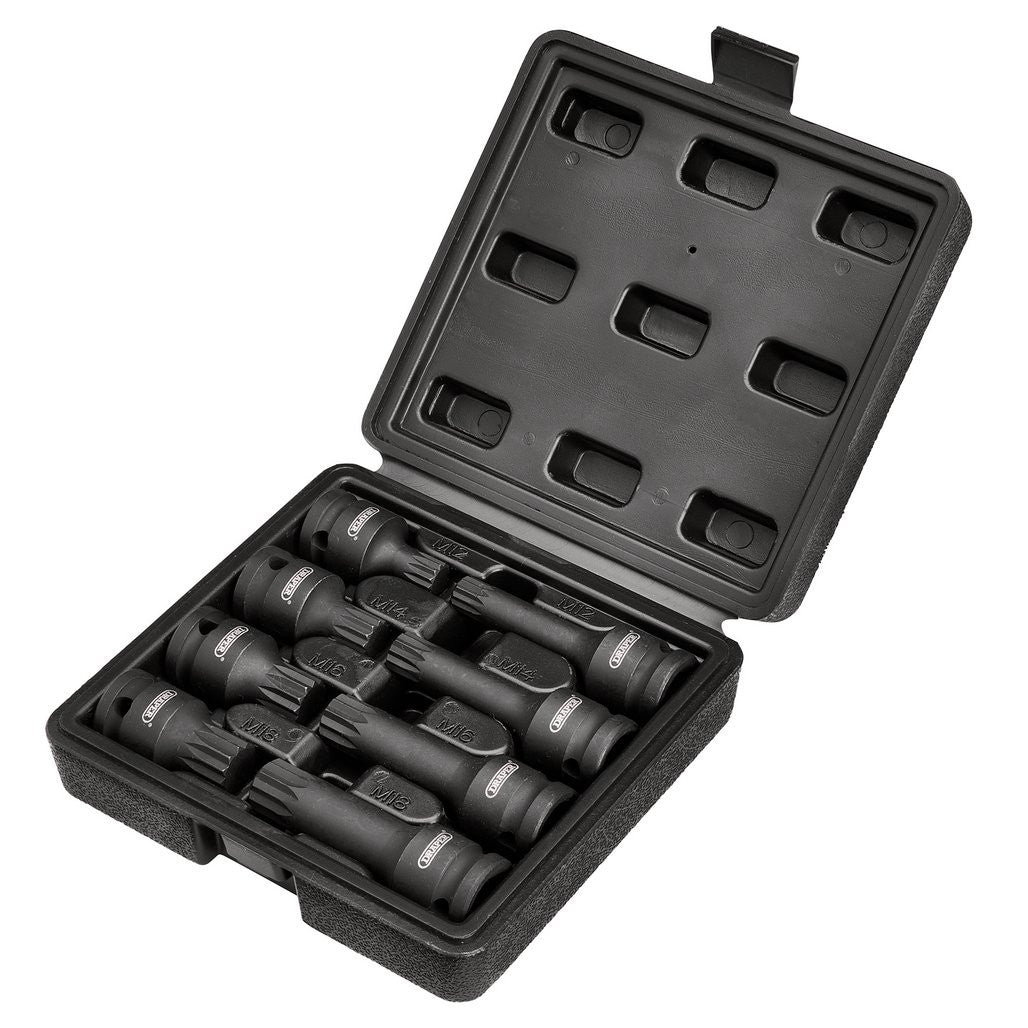 Draper Tamper Proof Impact Spline Set, 1/2" Sq. Dr. (8 Piece)  49460
