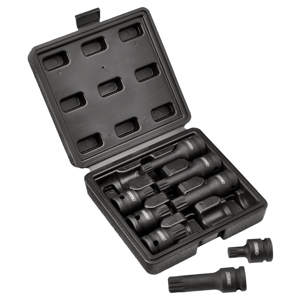 Draper Tamper Proof Impact Spline Set, 1/2" Sq. Dr. (8 Piece)  49460