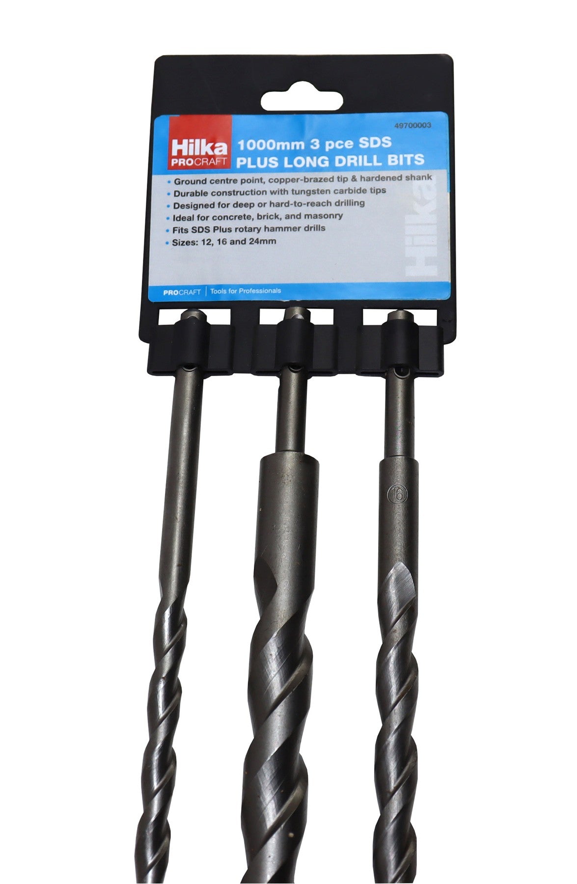 Hilka 1000mm 3 pce SDS Plus Long Drill Bits 49700003