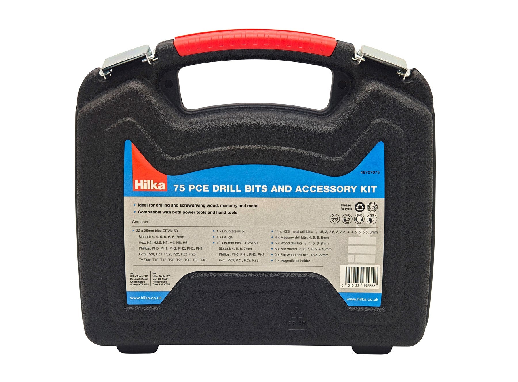 Hilka 75 pce Drill Bit And Accessory Kit 49707075