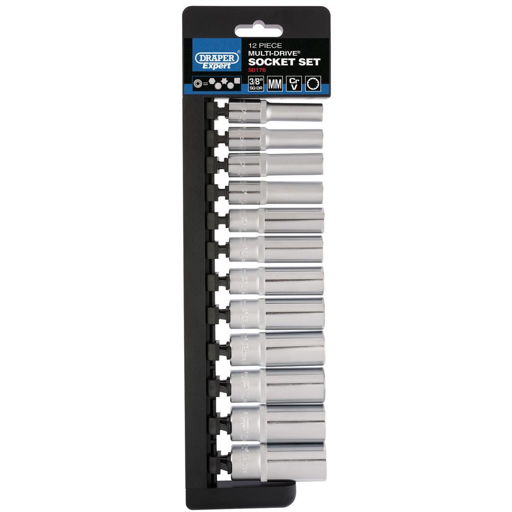 Draper Expert Multi-Drive® Deep Socket Set, 3/8" Sq. Dr. (12 Piece)  50176