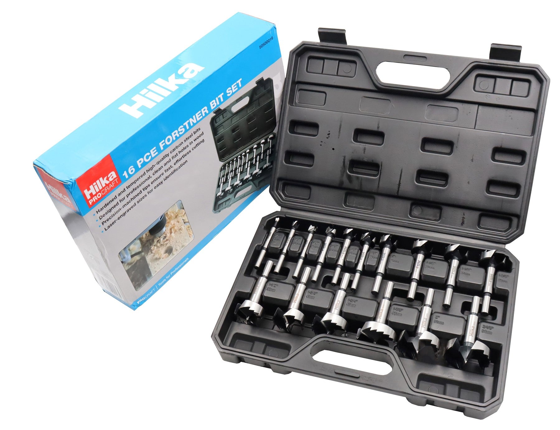 Hilka 16 pce Forstner Bit Set 50500016