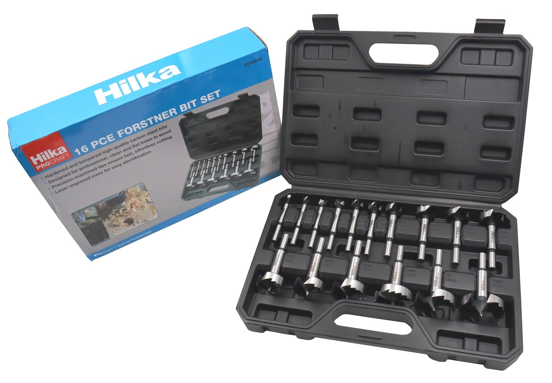 Hilka 16 pce Forstner Bit Set 50500016