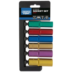Draper Expert Metric Coloured Deep Socket Set, 1/2" Sq. Dr. (6 Piece)  50541