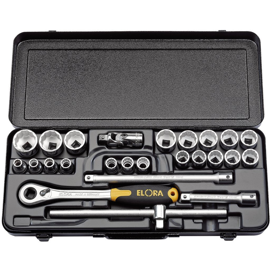 Draper Elora Metric Socket Set, 1/2" Sq. Dr. (25 Piece)  50648