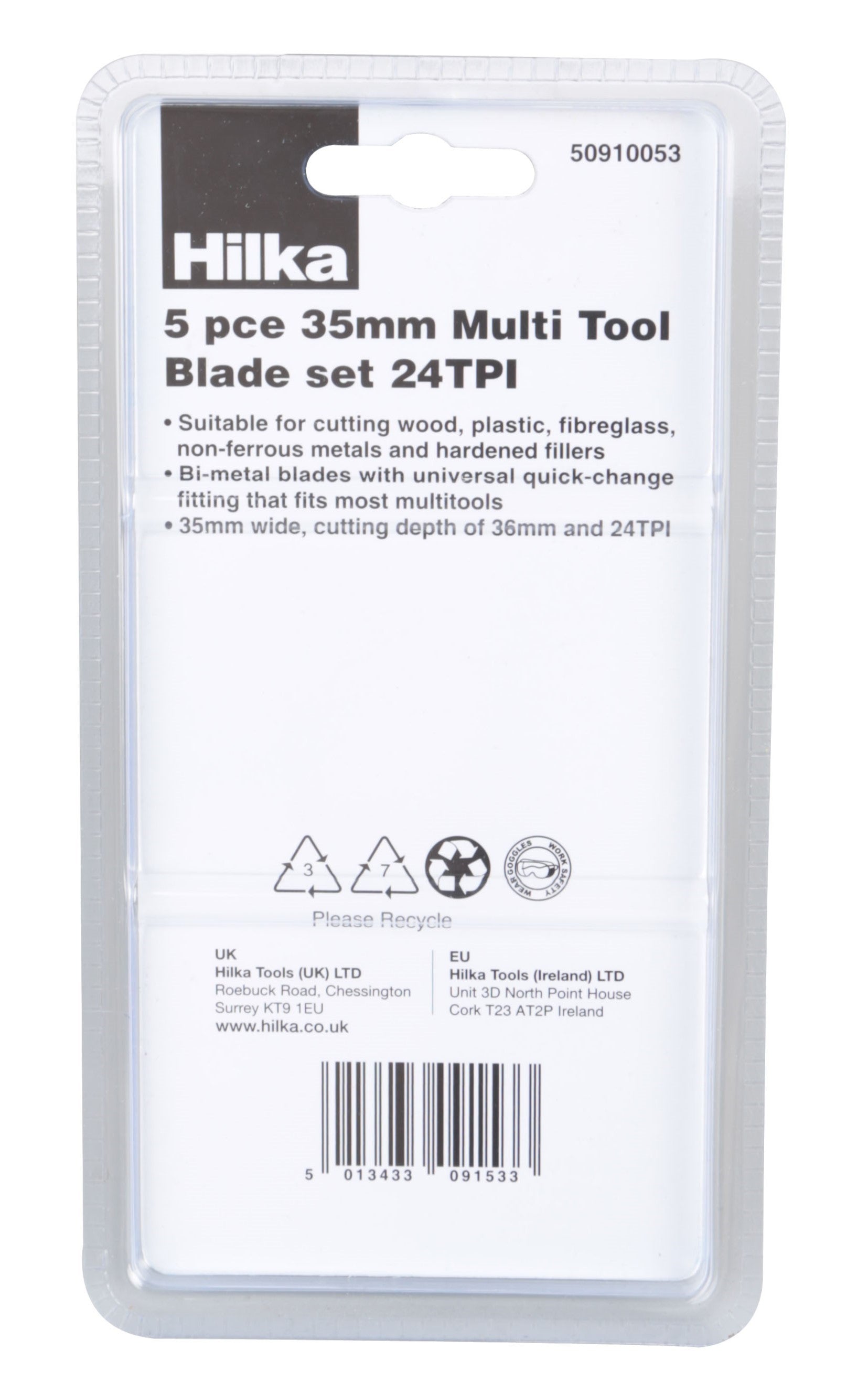Hilka 5 pce 35mm Multi Tool Blade Set 24TPI 50910053