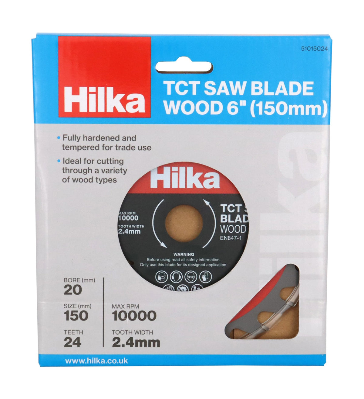 Hilka 6" (150mm) TCT Saw Blade 24 TPI 51015024