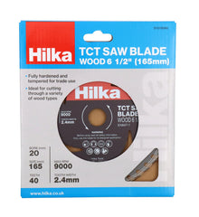 Hilka 6 1/2" (165mm) TCT Saw Blade 40 TPI 51016540
