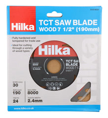 Hilka 7 1/2" (190mm) TCT Saw Blade 24 TPI 51019024