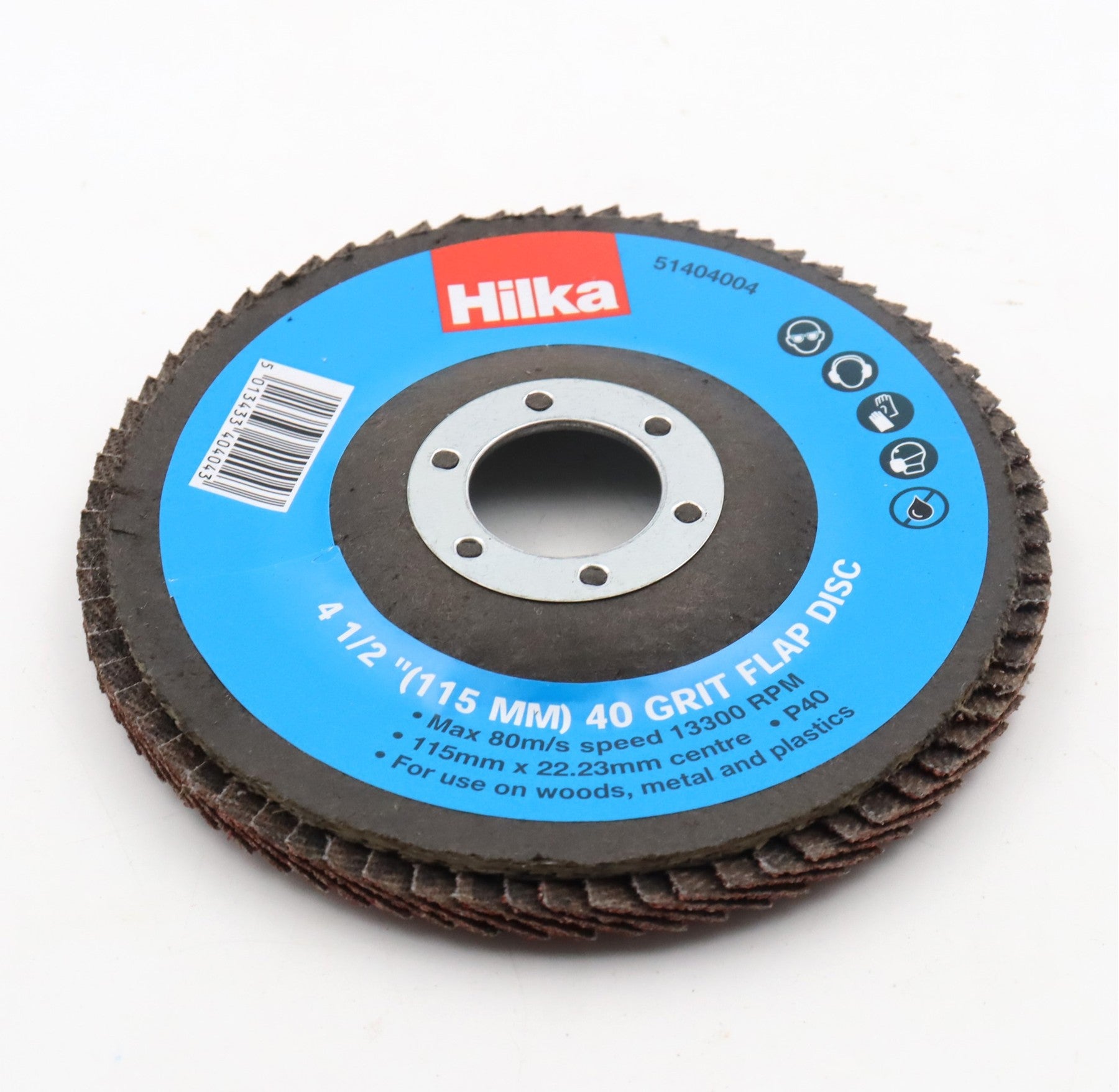 Hilka 4 1/2" (115mm) 40 Grit Flap Disc 51404004