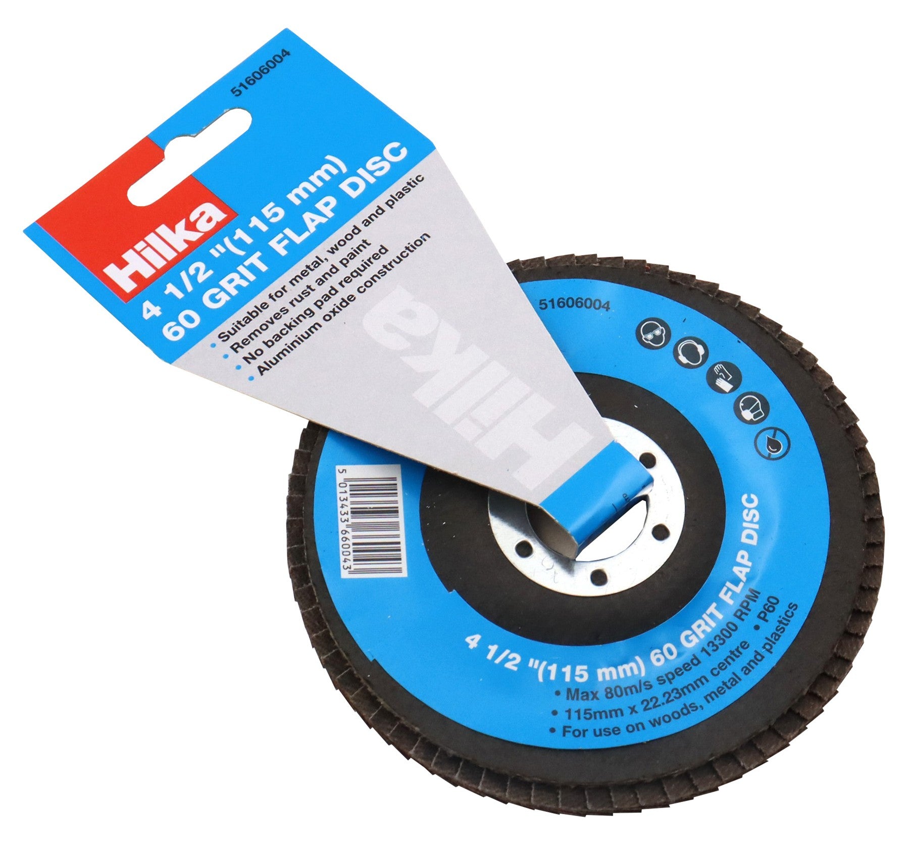 Hilka 4 1/2" (115mm) 60 Grit Flap Disc 51606004