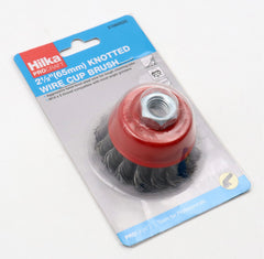 Hilka 2 1/2" (65mm) M14 Knotted Wire Cup Brush 51960025