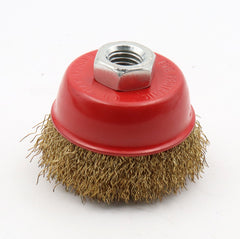 Hilka 2 1/2"(65mm) M14 Brassed Steel Crimp Cup Brush 51960125