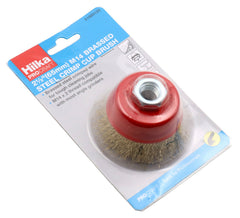 Hilka 2 1/2"(65mm) M14 Brassed Steel Crimp Cup Brush 51960125