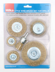 Hilka 6 pce Wire Brush Set for Drills 51960250