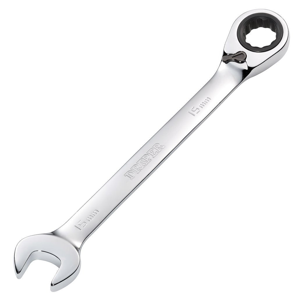 Draper HI-TORQ® Metric Reversible Ratcheting Combination Spanner, 15mm  52003