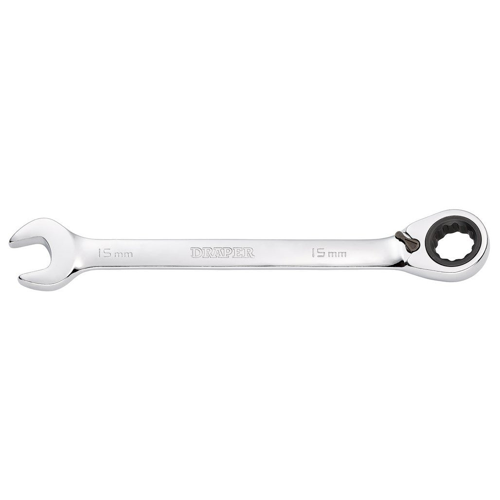 Draper HI-TORQ® Metric Reversible Ratcheting Combination Spanner, 15mm  52003