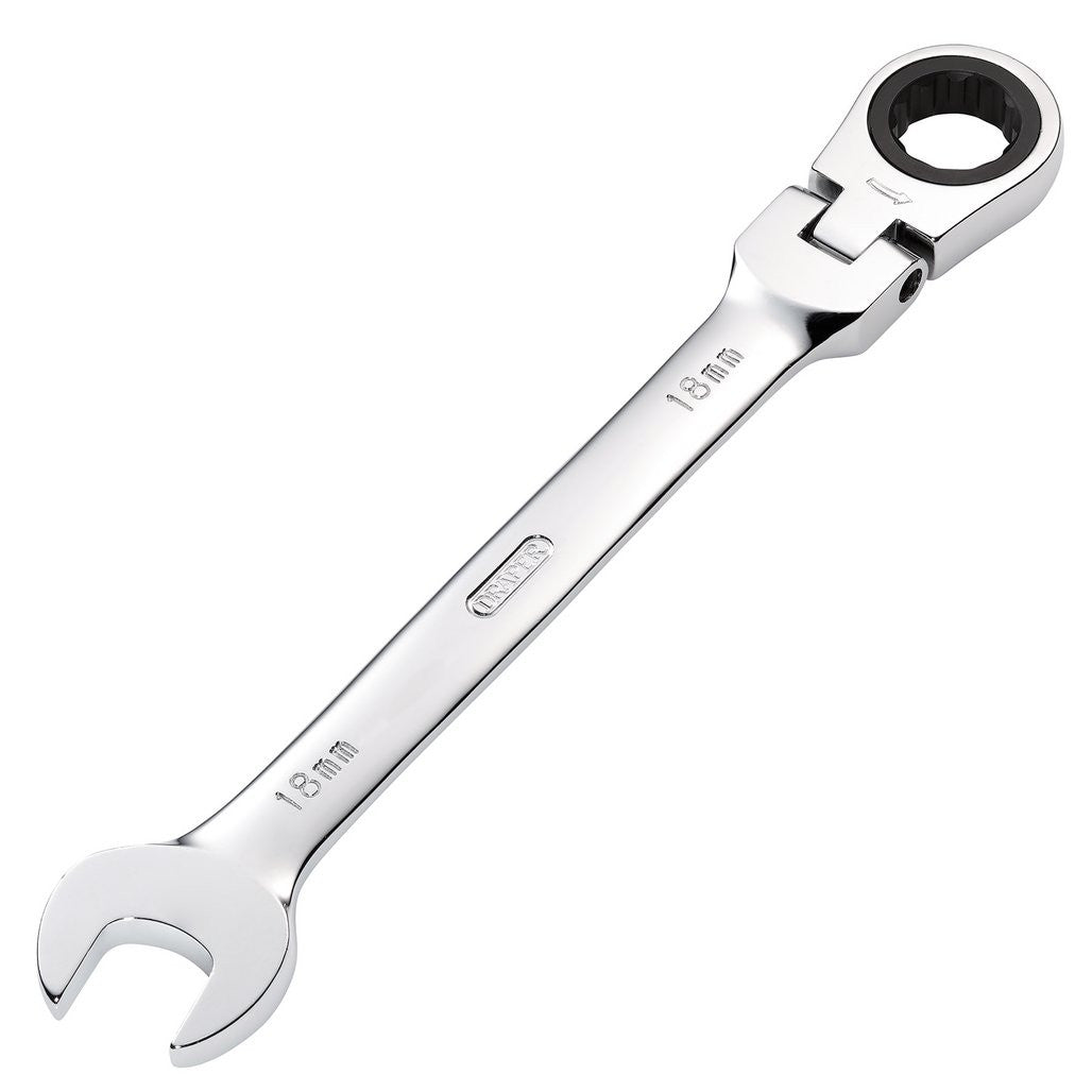 Draper HI-TORQ® Metric Flexible Head Ratcheting Combination Spanner, 18mm  52020