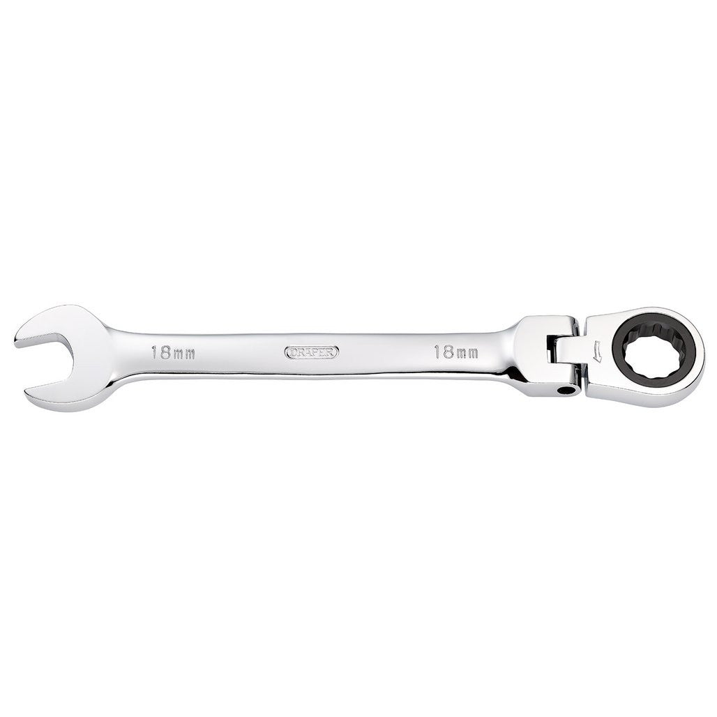 Draper HI-TORQ® Metric Flexible Head Ratcheting Combination Spanner, 18mm  52020